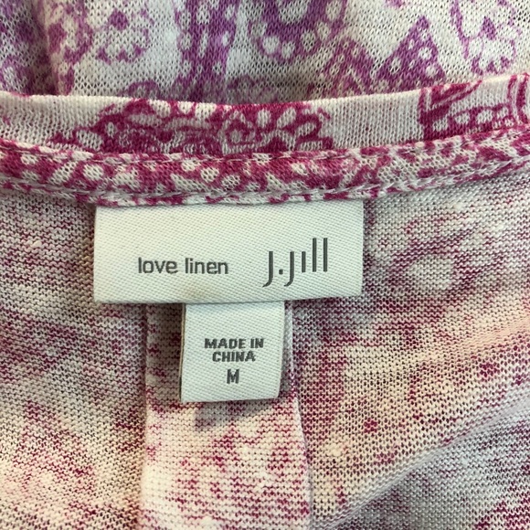 J. Jill love linen paisley print s/s  v-neck shirt - Picture 4 of 6